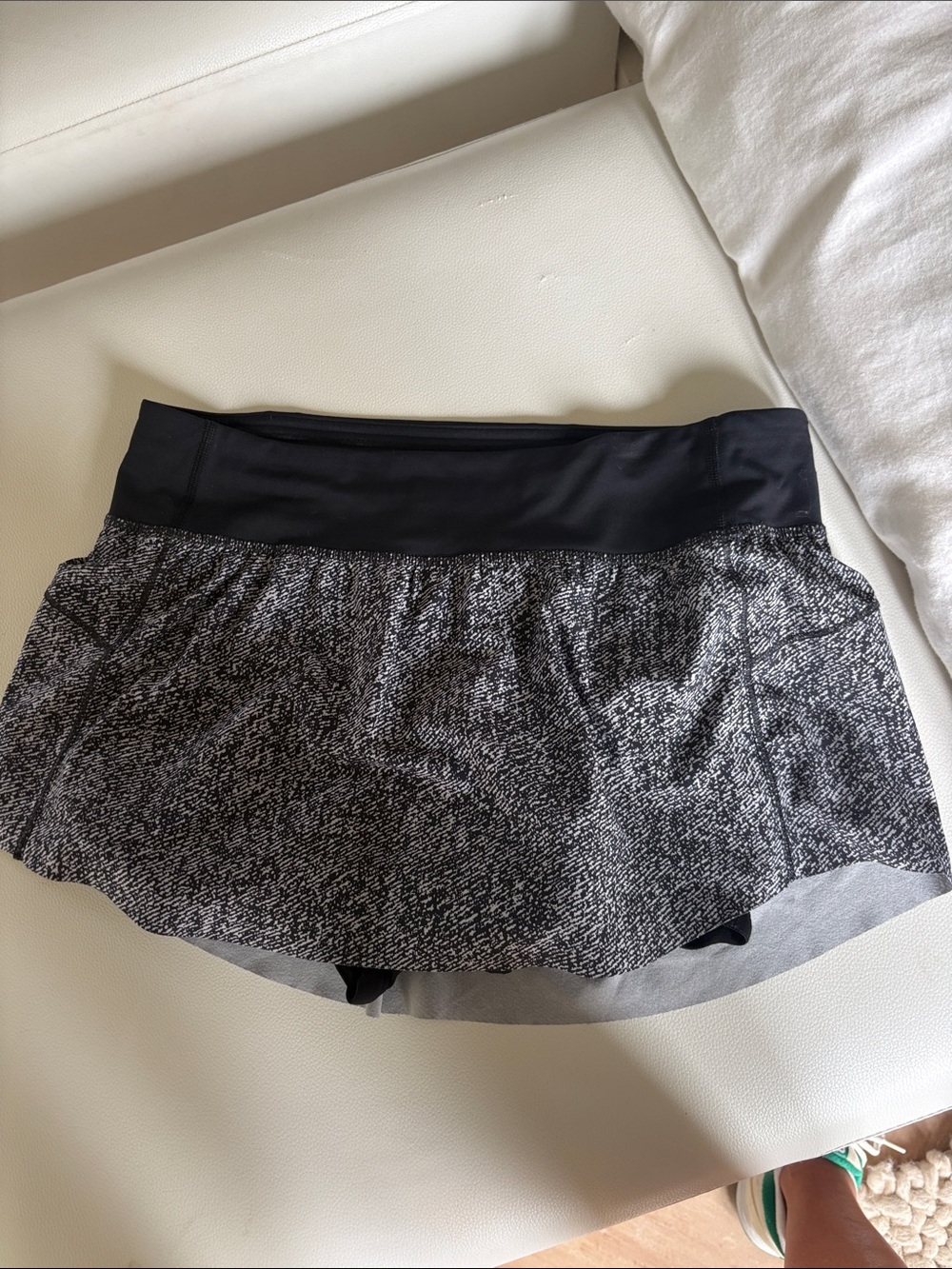 lululemon athletica Black and Gray Speckled Athletic Skirt